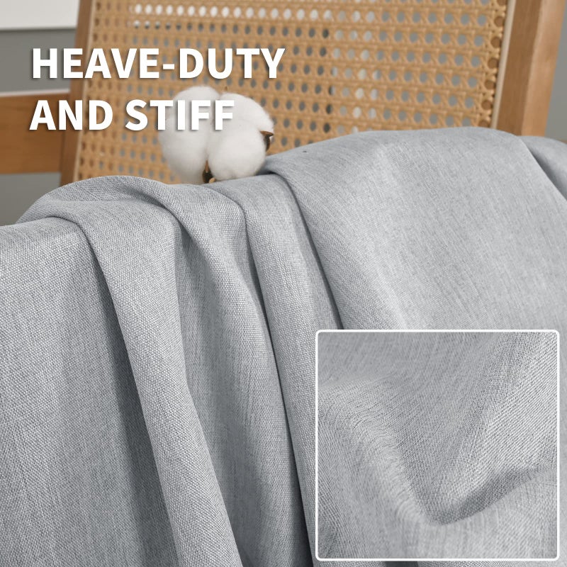 BGment Grey Blackout Curtains 54 Inch Length for Bedroom 2 Panels Set, Linen Textured Thermal Insulation Soundproof Window Curtain Drapes with Grommet, 52 Inch Wide Each Panel - Image 2